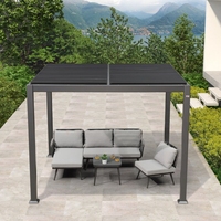 Pergola extérieure moderne bioclimatique en aluminium persiennes de toit électriques motorisées Vente en gros de bâtiments de jardin traités sous pression Nature