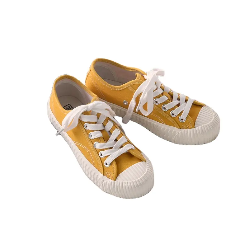 Pretty Rubber Outsole Girl Women Sport Sneakers Running Yellow Flat Popular Causal Shoes