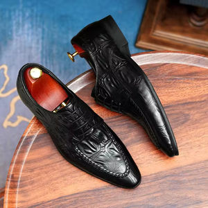 Zapatos Oxford Formales de Negocios para Hombre, Nuevos, de Cuero Genuino Británico, Talla Grande, Cerrados, Sin Cordones, Ligeros, Camuflaje, Otoño, Boda - Product Image 1