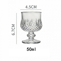 Verres à liqueur vintage de 50 ml avec pied gaufré pour spiritueux