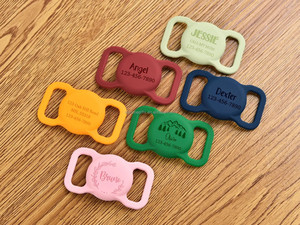 Chó nhận dạng thẻ Silicone ID <span class=keywords><strong>tag</strong></span> khắc nhãn thép không gỉ khắc với mã <span class=keywords><strong>QR</strong></span> tấm nhận dạng thẻ không khí - Product Image 5