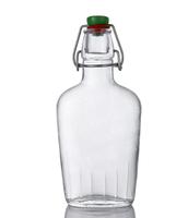 Flacon de poche en verre de 500ml avec couvercle en liège hermétique en acier inoxydable 17 oz 17 onces Emballage en verre pour boissons