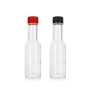 90ml 3oz Poisson/<span class=keywords><strong>tomate</strong></span>/pizza Sauce piquante Bouteille en verre avec bouchon à vis en plastique noir + réducteur rouge blanc - Product Image 4