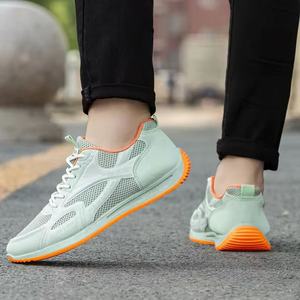 New Casual High <b>Top</b> Lace Sneakers PU Mesh Upper Stripes Breathable Rubber Outsole Comfortable Balance Support Spring <b>Walking</b> - Product Image 2