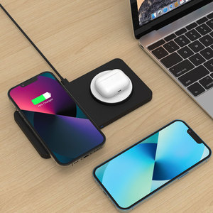 <span class=keywords><strong>Cargador</strong></span> inalámbrico magnético 2 en 1 de carga rápida Qi 15W portátil de fábrica para <span class=keywords><strong>iPhone</strong></span> <span class=keywords><strong>12</strong></span> 13 14 Series - Product Image 1