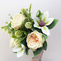 Bouquet de roses artificielles en fer forgé, arrangement floral en soie, fausse composition florale pour mariage, centre de table, décoration de fête