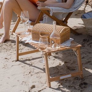 Table de pique-nique et barbecue pliante portable en bois de hêtre massif, moderne, pour extérieur, plage, cour et parc, vente en gros, personnalisable, directement de l'usine - Product Image 4