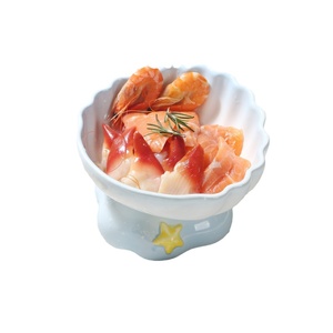 Gamelle surélevée en céramique en forme <span class=keywords><strong>de</strong></span> coquille – Qualité alimentaire, écologique, étanche pour chiens/chats/petits animaux – Vente en gros, multicolore - Product Image 1