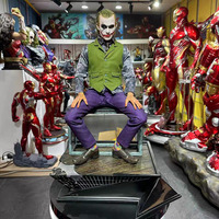 Offre Spéciale résine artisanat Heath Ledger Statue DC héros Joker assis modèle statique ornement figurine