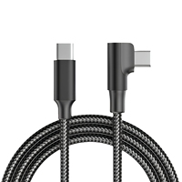 Câble USB-C mâle 60W 1m à angle droit/gauche en alliage d'aluminium, charge rapide 5A, avec gaine en nylon tressé – Nouveauté !