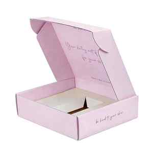Boîtes en carton ondulé écologiques personnalisées de qualité supérieure en gros, impression couleur rose, emballages plats pour l'expédition, cartons pour emballages cadeaux - Product Image 1