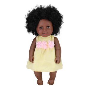 Poupée noire en PVC écologique de 19 pouces avec accessoires de cheveux afro, poupée en vinyle pour fille fabriquée par Black Dolls - Product Image 4