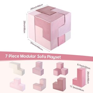 Ensemble de blocs de jeu souples pour enfants, pour l'escalade en intérieur et le développement sensoriel, en matériau éponge pelucheux - Product Image 4