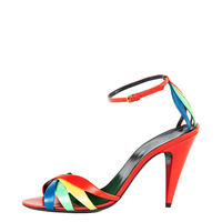 Nouvelles chaussures d'été et d'automne tendance en cuir véritable respirant à talon épais et bride cheville pour femme, style pieds nus, collection 2025