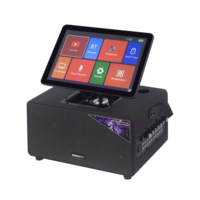Máquina de Karaoke con Pantalla LCD de 14 Pulgadas, Doble Amplificador de 30W y 2 Micrófonos Inalámbricos para Cine en Casa, Fiestas al Aire Libre y Altavoz