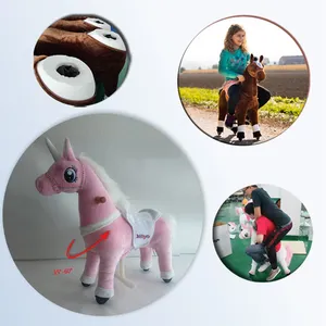 ASTM/EN71 /ccpc/cpc LOW MOQ ของเล่นอนิเมะตุ๊กตายัดไส้ม้าของเล่นขี่ม้าของเล่นผ้าฝ้ายสำหรับคนขี่และนั่ง