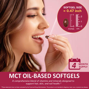 Acentiallabs Capsules de biotine naturelle et biologique pour cheveux, peau et ongles, compléments alimentaires pour la croissance des cheveux pour femmes et hommes - Product Image 6