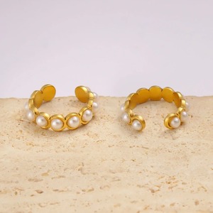 Anillo Romántico para Mujer, Ancho <span class=keywords><strong>de</strong></span> 6 mm, Acero Inoxidable, Anillos <span class=keywords><strong>de</strong></span> Perlas Ajustables, Color Dorado, Joyería Impermeable para Mujer - Product Image 5