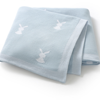 Couverture en coton tricotée pour bébé, motif lapin mignon, serviette de bain, tissu d'emmaillotage, couette pour bébé, couverture de poussette pour nourrissons