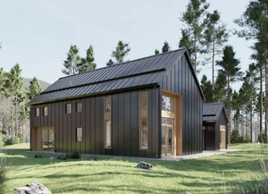 Casa Prefabricada <span class=keywords><strong>de</strong></span> Lujo Escandinava con Doble Módulo <span class=keywords><strong>de</strong></span> Acero Ligero y Revestimiento <span class=keywords><strong>de</strong></span> Madera Negra - Product Image 3