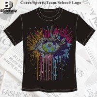 Transfert de logo personnalisé en strass pour vêtements Transfert de motifs colorés en strass pour des motifs personnalisés