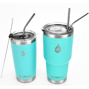 แก้วน้ำเก็บความร้อนแบบขายส่ง ขนาด 10, 20, 30 ออนซ์ เคลือบสีฝุ่น แก้วน้ำเดินทางแบบกำหนดเอง แก้วสแตนเลสพร้อมฝาปิดและหลอด - Product Image 2
