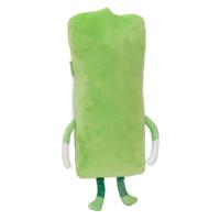 Nouveauté : Peluche cylindrique verte en forme de personnage de dessin animé, jouet en peluche doux, mascotte personnalisée