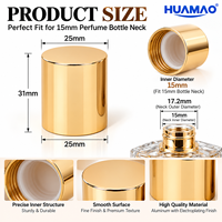 Capuchon de parfum personnalisé en zamac à clipser avec insert intérieur en PP, couvercle de bouteille en alliage de zinc de luxe pour parfum, logo HUAMAO