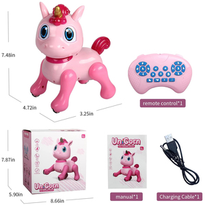 Telecomando intelligente per bambini che camminano unicorno rosa cavallo programmabile giocattoli Robot RC che cantano ballando RC cane Robot intelligente - Product Image 6