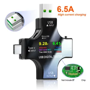 USB测试仪数字电压表32v电压6.5A电流能量瓦特计仪表电流表指示器电源组充电器检测器工具