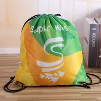 Sac à dos à cordon personnalisé avec logo, faible MOQ, en polyester 210D coloré, idéal pour la gym et le sport