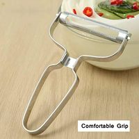 Pengupas sayuran Stainless Steel 304, alat pengiris Julienne kelas dapur dengan pisau tajam untuk buah sayuran wortel