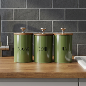 Containers Galvanized Green Powder Coated Tin Containers And <b>Storage</b> Box Tea Sugar And Coffee Food <b>Storage</b> - I H C - Product Image 3