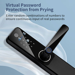QLEUNG Smart <b>Lock</b> S802max WiFi Fingerprint Password Card <b>Key</b> Door <b>Lock</b> With Cat Eye Surveillance Wide Angle Lens - Product Image 3