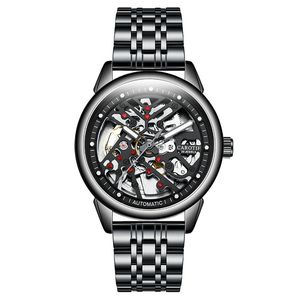 Montre CAROTIF 8495, montre de marque, lumière nocturne, étanche, double face, bracelet en acier creux, montre mécanique entièrement automatique pour homme - Product Image 4