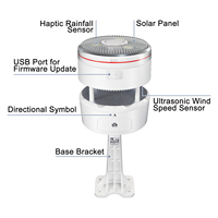 Capteur météo solaire 3-en-1 Ecowitt WS85 avec pluviomètre haptique, anémomètre ultrasonique et support de fixation pour mesurer les précipitations et le vent