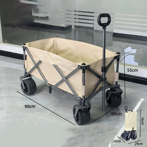 Stainless Steel Large Capacity Outdoor Camping Cart Foldable <strong>Beach</strong> <strong>Wagon</strong> for Picnic and Garden Portable Picnic Cart Trolley - Product Image 5
