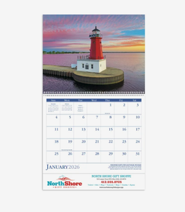 Calendarios Espirales Personalizados con Faros Marítimos 2027, Regalo Promocional Premium con Diseño Escénico, Venta <span class=keywords><strong>al</strong></span> Por Mayor para Empresas, 12 Meses - Product Image 1