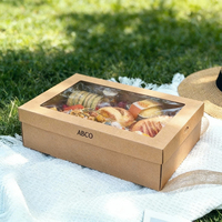 Grande Boîte à Pique-Nique en Papier Kraft avec Biscuit Coffrets Cadeaux Tiramisu Bento Dessert Boîte à Gâteau Vente en Gros