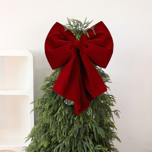 Đồ trang trí cây thông Noel nơ nhung đỏ khổng lồ, bán chạy, tạo không khí Giáng sinh cho bữa tiệc - Product Image 3