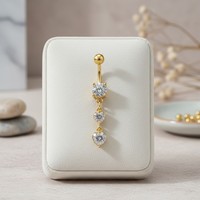 Bijou d'oreille en acier chirurgical HGC 316L avec zircon pour nombril