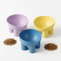 Gamelle surélevée inclinée en plastique en forme de patte d'éléphant pour animaux de compagnie, anti-vomissement, pour chatons et chiots, pour nourriture et eau, coffret cadeau