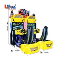 Lifun 32 "Out Run Twins Simulator Arcade Machine de jeu de course à pièces 2 joueurs 2x32" LCD 110V/220V Jaune LF-C43