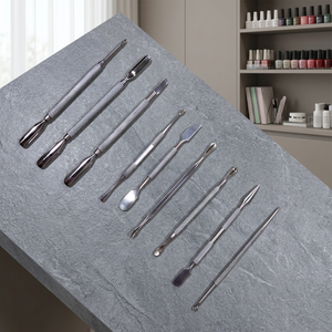 Kit de repousse-cuticules en acier inoxydable double extrémité, outils de manucure et pédicure, manche texturé, réutilisable, pour soins des ongles, en boîte, pour salon - Product Image 4