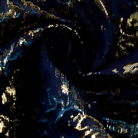 Pyjama pour homme Nais en polyester respirant, motif abstrait bleu marine, rouge et or, brillant, pailleté, métallique, brocart jacquard