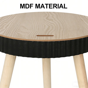 <span class=keywords><strong>Table</strong></span> <span class=keywords><strong>basse</strong></span> ronde de petite taille, couleur personnalisée, avec trois pieds en bois massif, pour chambre à coucher, salon - Product Image 3