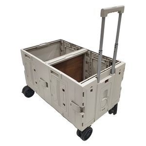Chariot pliable utilitaire <span class=keywords><strong>de</strong></span> grande taille, directement <span class=keywords><strong>de</strong></span> l'usine, chariot <span class=keywords><strong>de</strong></span> pique-nique avec 2 caisses <span class=keywords><strong>de</strong></span> rangement et poignée télescopique - Product Image 2