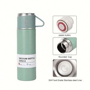 Ensemble cadeau de bouteilles d'eau isothermes en acier inoxydable à prix de gros - 500 ml avec 3 couvercles de tasse, thermiques, écologiques - Product Image 2