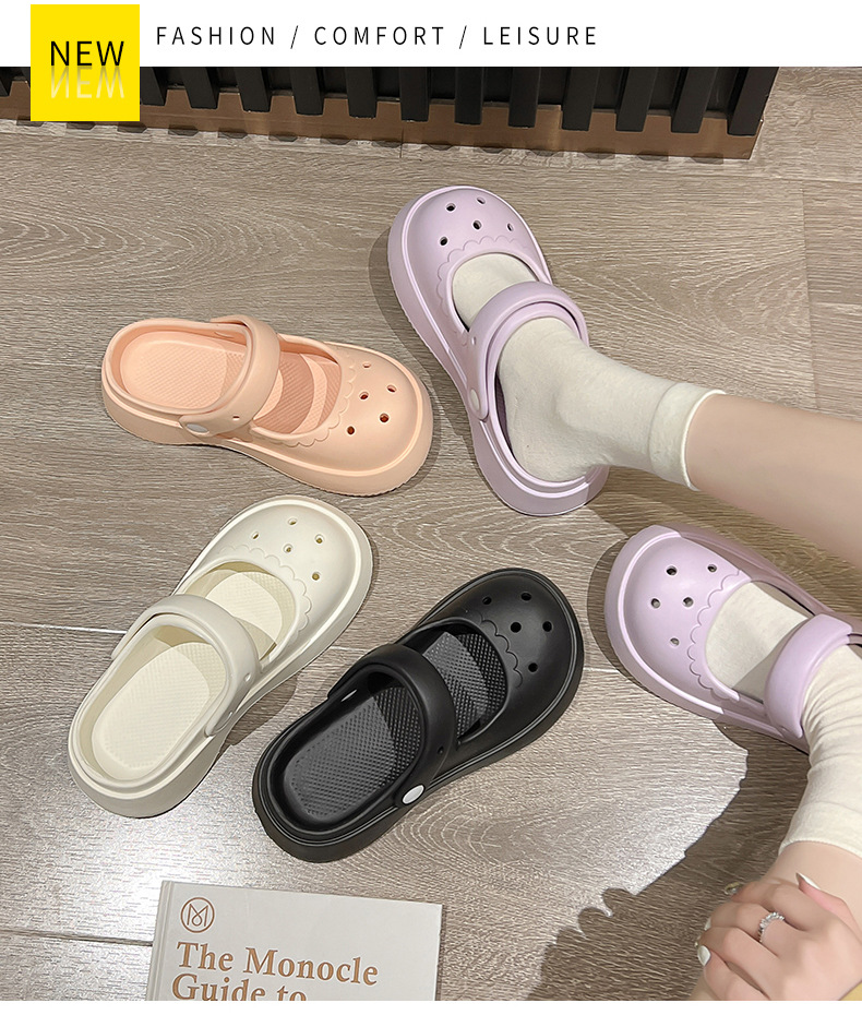 Summer Non-slip Footwear Thick Bottoming Outdoor Sandals Soft Slippers Girls Clogs Shoes