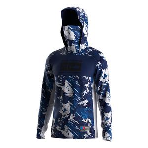 Haut de pêche professionnel à manches longues à séchage rapide anti-UV pour la pêche en mer, motif bouche de poisson, coupe oversize - Product Image 1